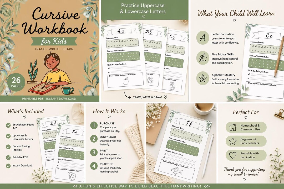 Retriever Cursive Cursive A-Z Workbook - Etsy