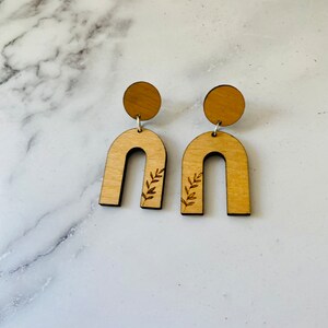 Arch Wooden Earrings, Wooden earrings