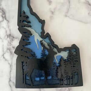 Idaho State Sign, Idaho Home Decor, geschichtetes Holzschild, Outdoor Idaho, State of Idaho, Cabin Decor, Wilderness, Cabin Sign, Idaho Cabin Decor