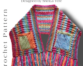 Ladder of Dreams Pocket Shawl Crochet Pattern | Intermediate - Easy to follow!