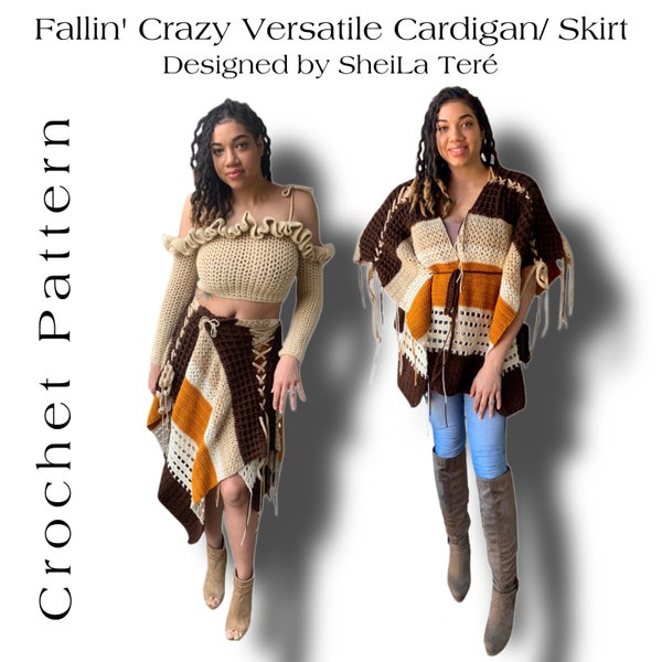 Fallin' Crazy Versatile Skirt/ Cardigan Crochet Pattern