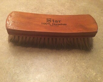 Vintage Star Shoe brush 100% horsehair Made in Brazil