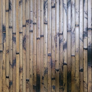 One- 4' x 8' Bamboo Wall Paneling Chocolate Color Wainscoting Wainscot Panel Tiki Bar