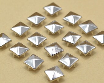 Ziernieten 500 Stück Pyramidennieten 10x10mm Pyramiden Nieten silber