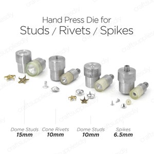 Hand Press Die for Round Dome Studs Claw Cone Rivets Spikes Snap Setter Setting Tools | Craft Supplies DIY