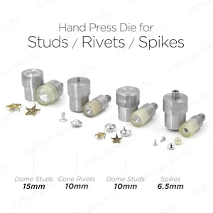 Hand Press Die for Round Dome Studs Claw Cone Rivets Spikes Snap Setter Setting Tools | Craft Supplies DIY