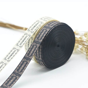 6 mètres de rubans d'étiquettes « fait main » pour articles faits main Artisanat bricolage Emballage cadeau Scrapbooking Fournitures de couture 1/2" | Fournitures créatives DIY