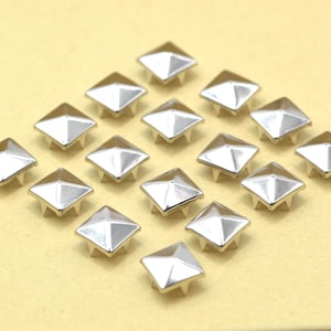 100pcs Pyramid Square Claw Nails Studs Decorative Nailheads for Leather Clothes Shoes Bag Crafts 8mm, 10mm, 12mm | Craft Supplies DIY