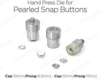 Hand Press Die for Prong Ring Snap Fasteners Setting Tools for Press Studs Snap Buttons Poppers Die 9.5mm, 11mm | Craft Supplies DIY