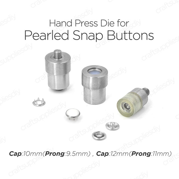 Hand Press Die for Prong Ring Snap Fasteners Setting Tools for Press Studs Snap Buttons Poppers Die 9.5mm, 11mm | Craft Supplies DIY