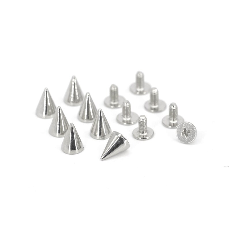 100PCS SILVER Cone Rivets Screw Punk Studs Leather Craf 100PCS SILVER Cone Rivets Screw Punk Studs Leather Craf