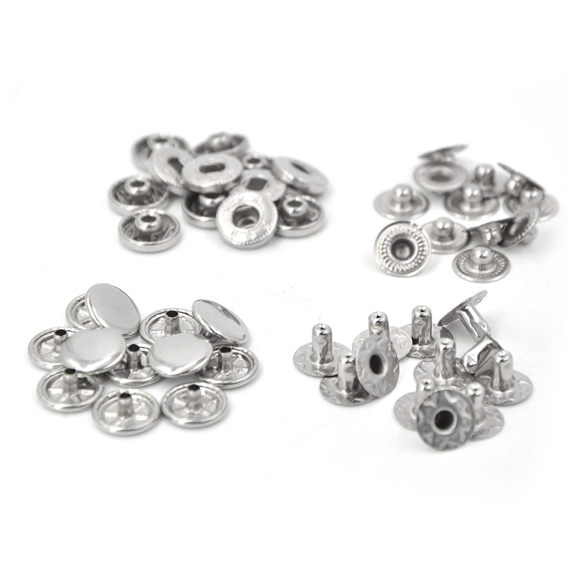 Unique Bargains 50 Sets Stainless Screw Snap Kit 10mm Copper Snaps Button with Tool, Silver Tone - Silver Tone