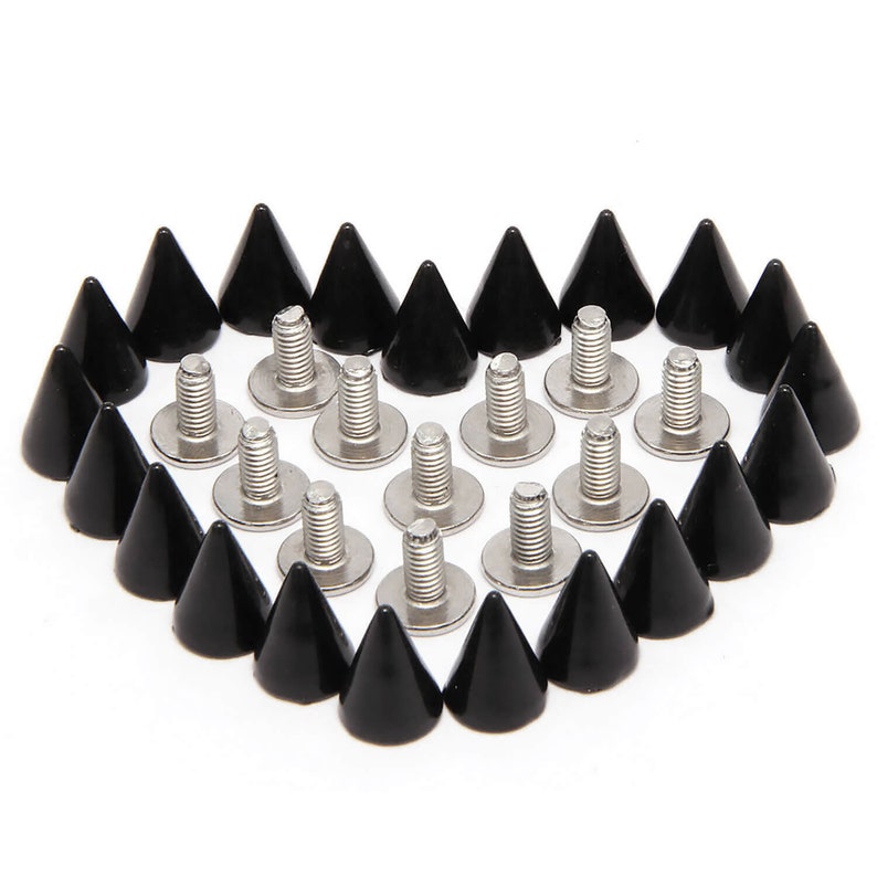 20PCS BLACKS Cone Rivets Screw Punk Studs Leather Craft 20PCS BLACKS Cone Rivets Screw Punk Studs Leather Craft