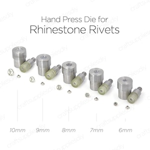 Hand Press Die for Crystal Rhinestone Rivets Setter Snap Setting Tools for Rhinestone Rivet Die 5~12mm with 6mm Cap | Craft Supplies DIY