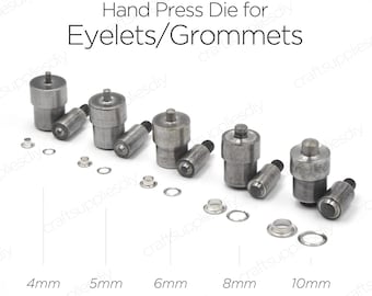 Hand Press Die for Eyelets Grommets Setter Setting Tools for Eyelet Grommet Die Mould 2~8, 10, 12, 14, 17, 20mm | Craft Supplies DIY
