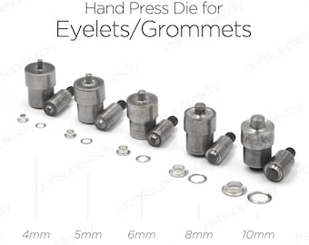 Handpresse für Ösen-Tüllen Setzer Einstellwerkzeug für Ösen-Tüllenform 2 ~ 8, 10, 12, 14, 17, 20mm | Bastelbedarf DIY