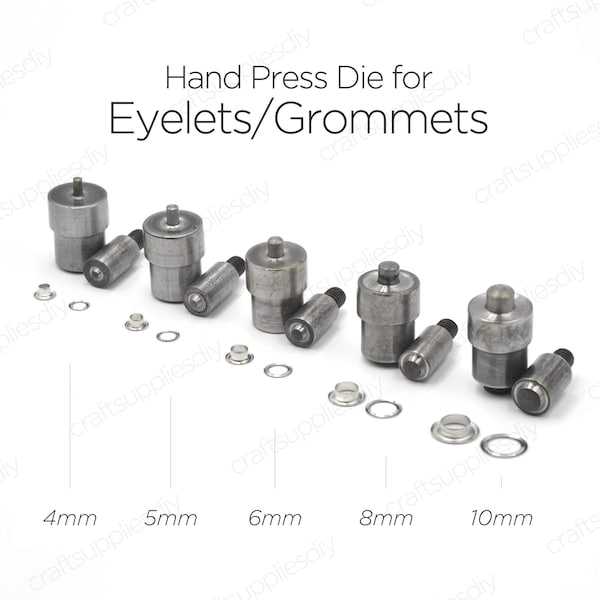 Hand Press Die for Eyelets Grommets Setter Setting Tools for Eyelet Grommet Die Mould 2~8, 10, 12, 14, 17, 20mm | Craft Supplies DIY