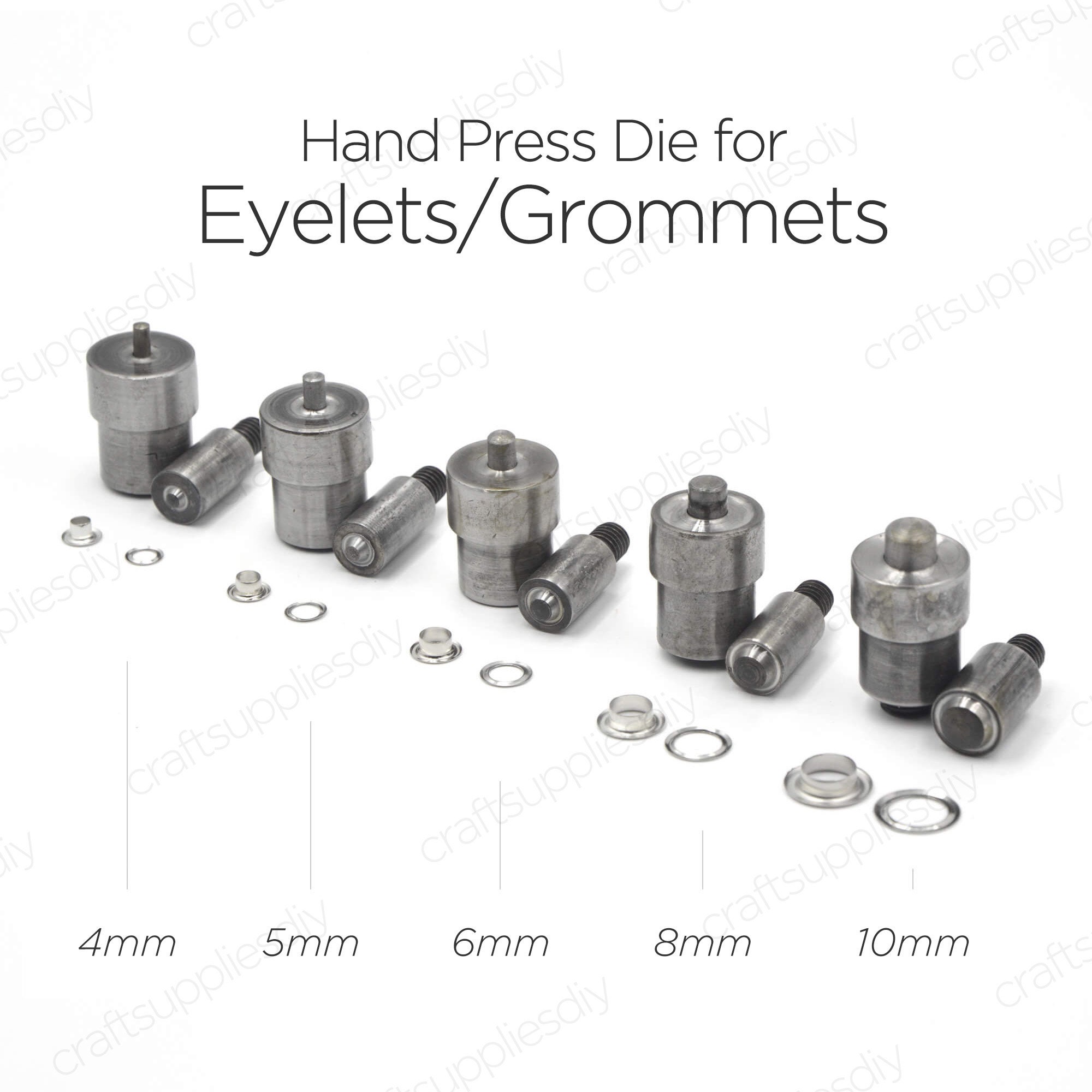 Eyelet Tool Set 4mm /5mm/6mm/ 8mm/ 10mm Pick Size 