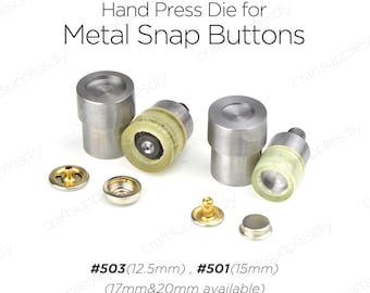 Handpresse für Metalldruckknöpfe Setzwerkzeug für Druckknöpfe Druckknöpfe Poppers Die #501, #503 | Bastelbedarf DIY