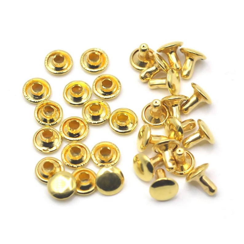100sets Brass Material Double Cap Rivets Studs for Etsy