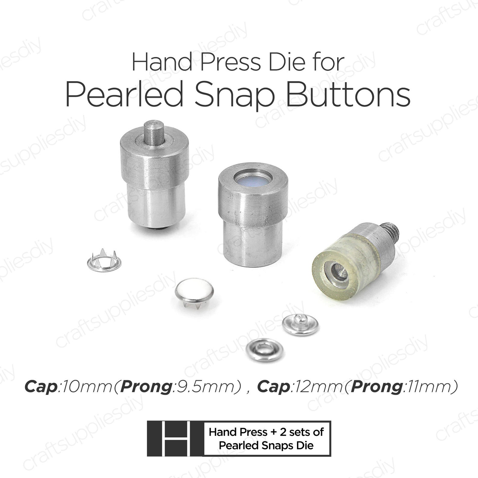 Hand Press for Double Cap Rivets, Eyelets Grommets, Rhinestone Rivets ...