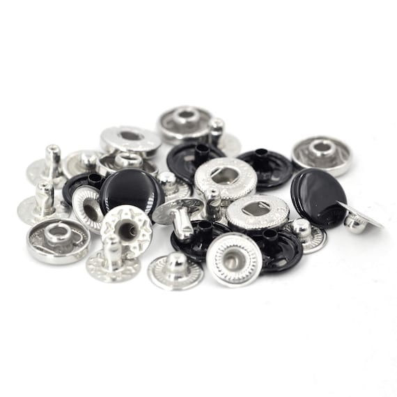 12 Set Di Bottoni A Pressione In Metallo 15 Mm Con Attrezzi Per Installazione – Argento, Per Abbigliamento E Fai Da Te