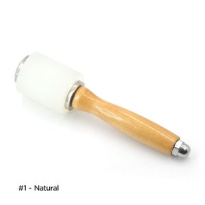 Nylon Hammer Leder Carving Hämmer Mallet mit Holzgriff Werkzeug zum Leder Stanzen Drucken 330g | Bastelbedarf DIY Natural
