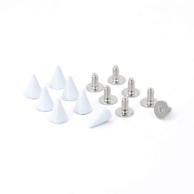 200PCS WHITE Cone Rivets Screw Punk Studs Leather Craft 200PCS WHITE Cone Rivets Screw Punk Studs Leather Craft
