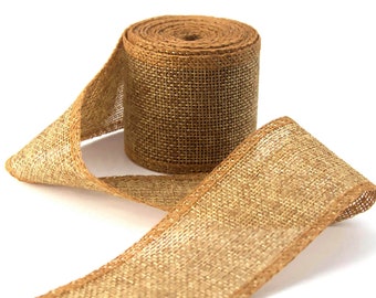 3 m de ruban de jute naturel pour cadeaux d'artisanat Ruban de tissu de jute rustique 50 mm | Fournitures créatives DIY