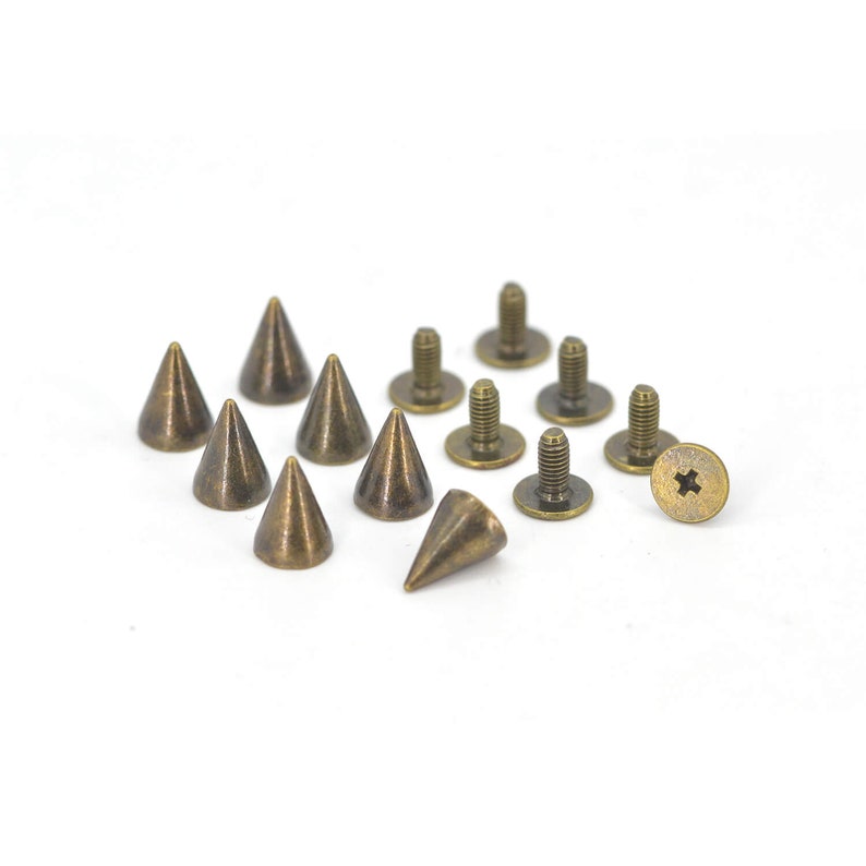 50PCS BRONZE Cone Rivets Screw Punk Studs Leather Craft 50PCS BRONZE Cone Rivets Screw Punk Studs Leather Craft