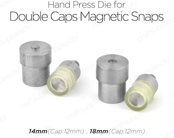 Handpresse für Doppelkappen Magnetknöpfe Setze Werkzeuge für magnetische Druckknöpfe 14mm, 18mm | Bastelbedarf DIY