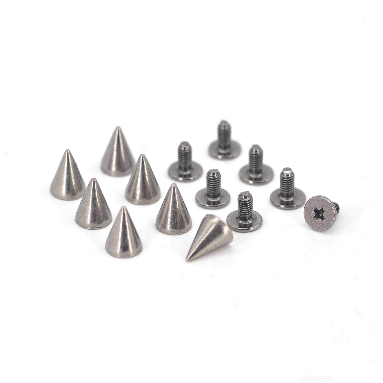 100PCS GUN BLACK Cone Rivets Screw Punk Studs Leather C 100PCS GUN BLACK Cone Rivets Screw Punk Studs Leather C