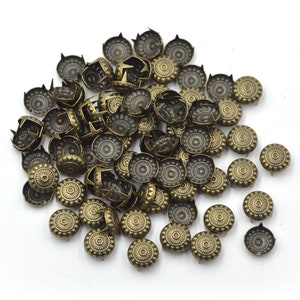 100pcs Bronze Decorative Dome Studs Claw Rivets Nailheads for Handmade Leather Crafts DIY Accessories 11mm | Craft Supplies DIY