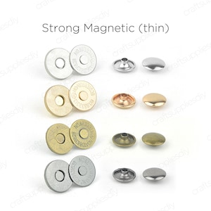 10 Sets Doppelkappen Magnetverschlüsse für Taschen Geldbörse Leder Verschlüsse 14mm, 18mm Bastelbedarf DIY Bild 2