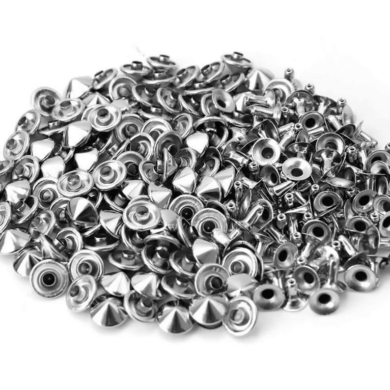 100pcs Punk Conical Studs Cone Rivets for Leather Crafts DIY ...