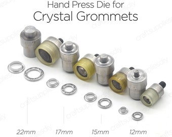 Hand Press Die for Crystal Grommets Setter Setting Tools for Crystal Grommet Die Mould 12, 15, 17, 22mm | Craft Supplies DIY