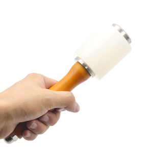 Nylon Hammer Leder Carving Hämmer Mallet mit Holzgriff Werkzeug zum Leder Stanzen Drucken 330g | Bastelbedarf DIY Bild 2