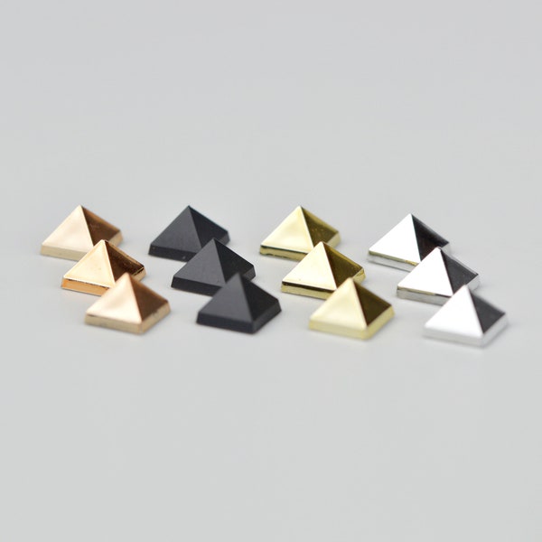 100 Stück ABS Pyramidennieten Nieten Spikes für Schuhe Tasche Kleidungsstück Dekoration 6x6x4.5mm | Bastelbedarf DIY