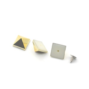 50 sets ABS Pyramid Studs Rivets Spikes for Shoes Bag Garment Decoration 10x10x6.8mm | Craft Supplies DIY