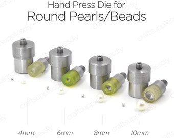 Handpresse für runde Perlen, Setzwerkzeug für Perlen Die 4mm, 6mm, 8mm, 10mm | Bastelbedarf DIY