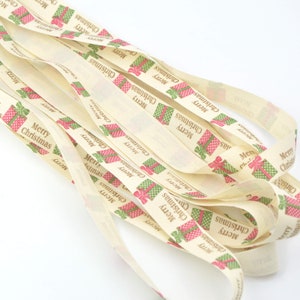 5m Cotton Merry Christmas Label Xmas Gifts Wrapping Ribbon for Handmade Items DIY Crafts & Sewing Accessories 15mm | Craft Supplies DIY