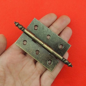 2 uds. Bisagras de puerta pequeñas en tono bronce, suministros de carpintero para hogar y jardín, 40x86mm/suministros para manualidades DIY