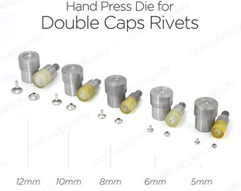 Hand Press Die for Double Cap Rivets Setter Snap Setting Tools for Double Cap Rivets Die Mould 5-10, 12mm | Craft Supplies DIY