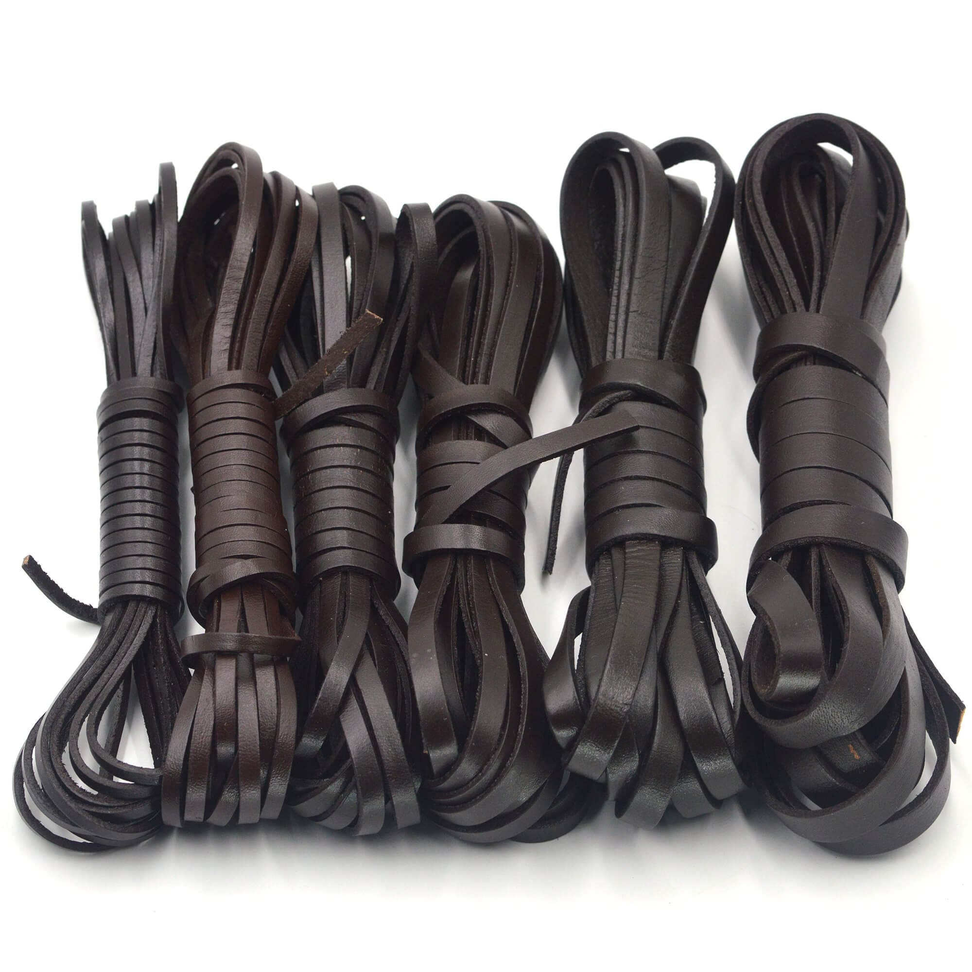 2 metri di corda in vera pelle, corda piatta in pelle per artigianato in pelle, larghezza 3/4/5/6/8/10 mm / Forniture artigianali fai da te