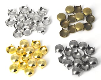 100pcs Half Round Dome Studs Claw Rivets for Handmade Leather Crafts DIY Accessories  5mm~12mm | Craft Supplies DIY