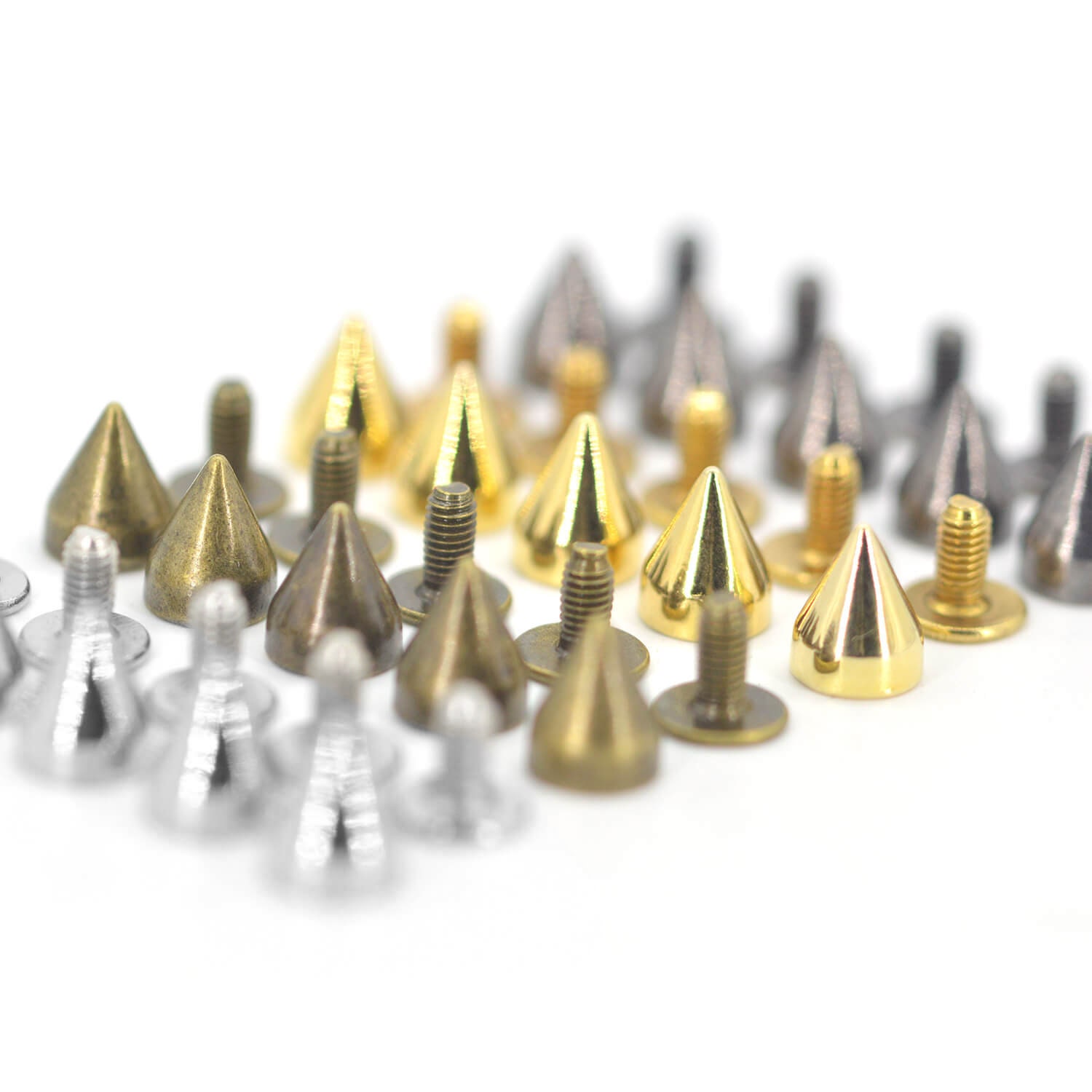 100 Sets Studs and Spikes for Clothing Cone Spike Studs Silver Screwback  Studs 10x25mm Spikes DIY Craft Cool Rivets Punk Spikes for Shoes Leather