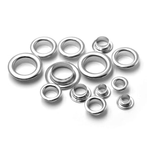 Großhandel Messing Material Silber Tülle Öse mit Unterlegscheibe passen Leder Handwerk Tasche Schuhe Gürtel Kappe 4mm/5mm/6mm/8mm/10mm Bastelbedarf DIY Bild 7