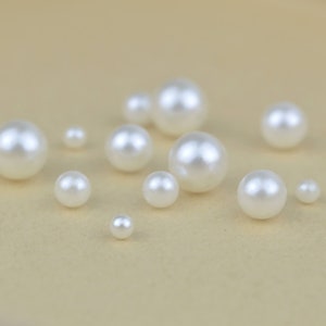 Elfenbeinweiße ABS-Perlen ohne Löcher für Kleidungsstück, Hut, Haarspange, Dekoration 4mm, 5mm, 6mm, 8mm, 10mm | Bastelbedarf DIY