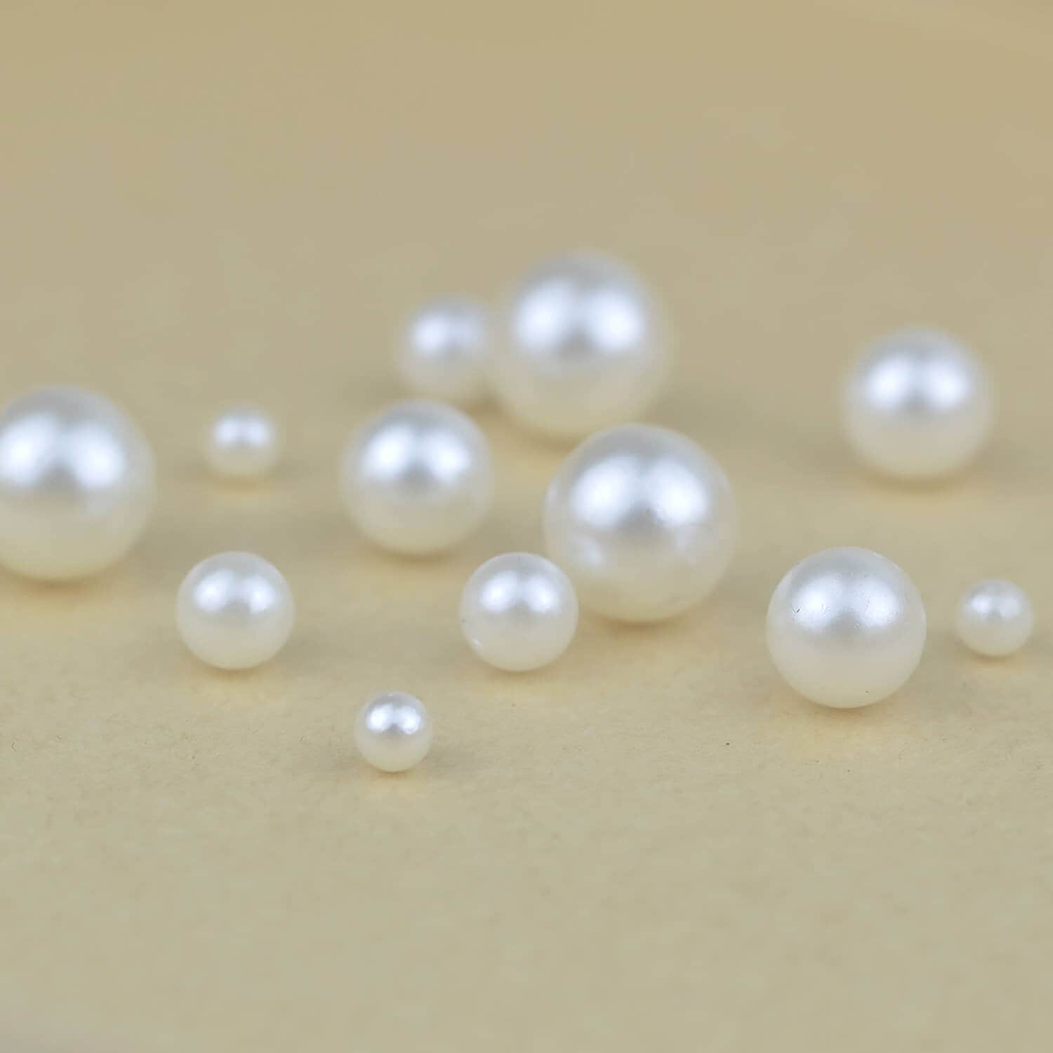 Ivory-white ABS Round Pearl Beads without Holes for Garment Hat Hair …