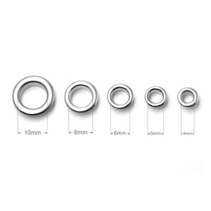 Wholesale Brass Material Silver Grommet Eyelet with Washer fit Leather Craft Bag Shoes Belt Cap 4mm/5mm/6mm/8mm/10mm Craft Supplies DIY image 2
